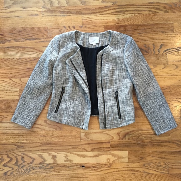 LOFT Jackets & Blazers - LOFT Tweed Blazer with Zippers